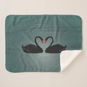 Black Swans Sherpa Blanket