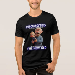 Black Sweatshirt Promoted to Grandpa Hilarious Tri-Blend Shirt