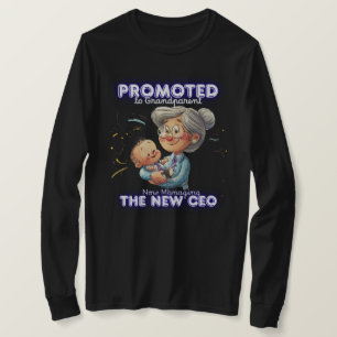 Black Sweatshirt Promoted to Grandparent Funny T-Shirt
