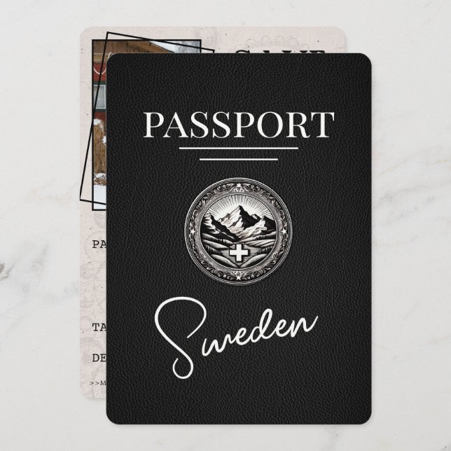 Black Sweden Passport Save The Date (Front/Back)
