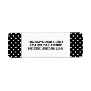 Black Sweet Polka Dot Holiday Address Labels