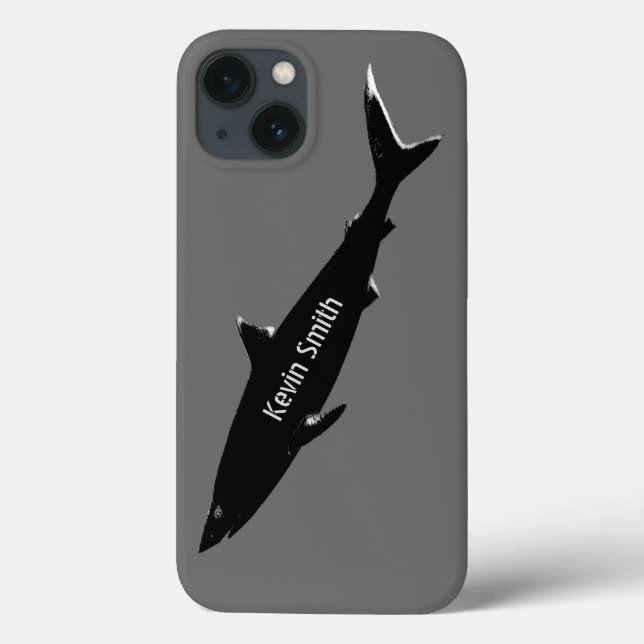 black swimming shark personalised Case-Mate iPhone case (Back)