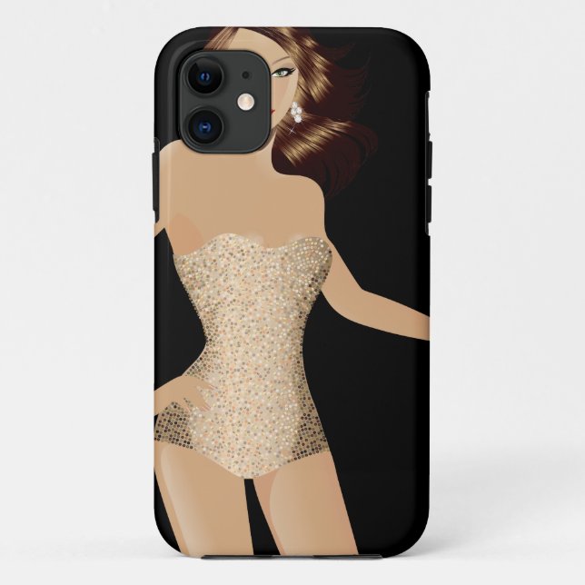 Black Swimsuit Girl iPhone 5 Barely There™ Case-Mate iPhone Case (Back)