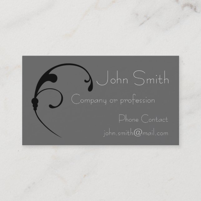 Black Swirl Business Card Tempate (Front)