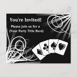 Black Swirl Custom Invitations