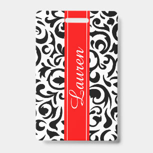 Black Swirl Luggage Tag / Badge ID Badge
