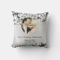 Black Swirl & Silver 25th Wedding Anniversary