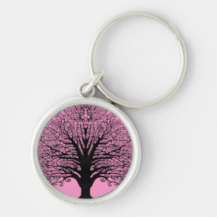 Black Swirl Tree Key Chains