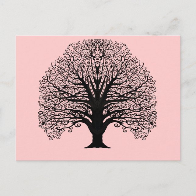 Black Swirl Tree Postcard (Front)