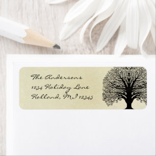 Black Swirl Tree Return Address