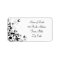 Black Swirl Wedding RSVP Return Address Label