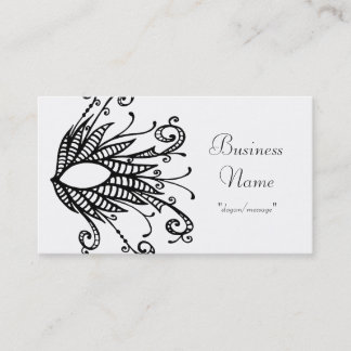 Black Swirled Mask Design Business Card