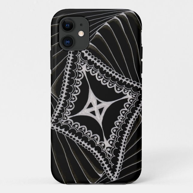 Black Swirling Kite Doodle Case-Mate iPhone Case (Back)