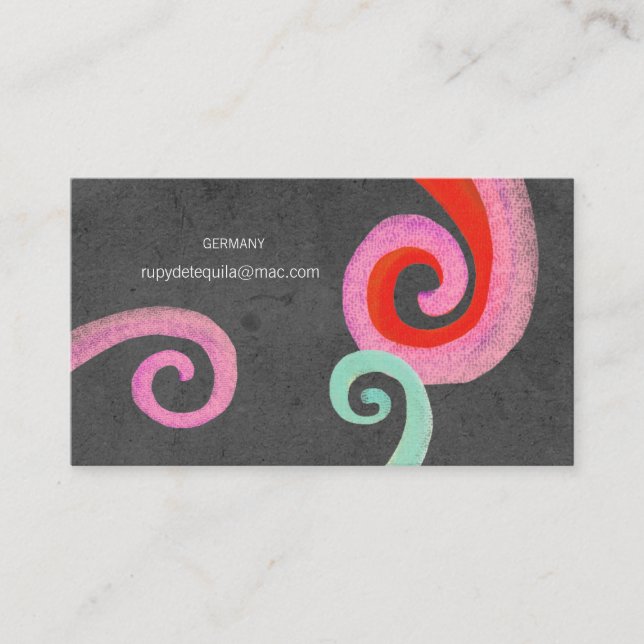 Black Swirls Business Card (Front)