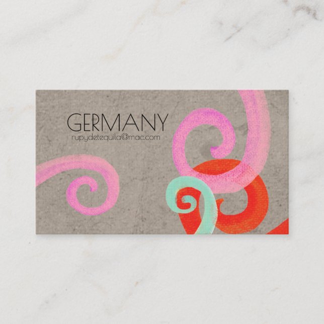 Black Swirls Business Card (Front)