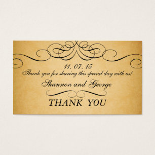 Black Swirls Damask Vintage Wedding Favour Tag