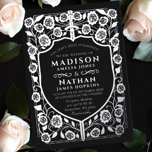 Black Sword Shield Mediaeval Monogram Wedding