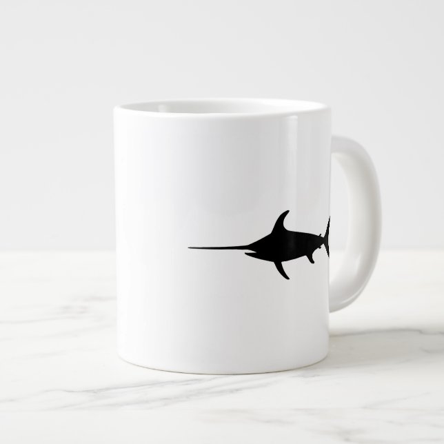 Black Swordfish Large Coffee Mug (Front Right)