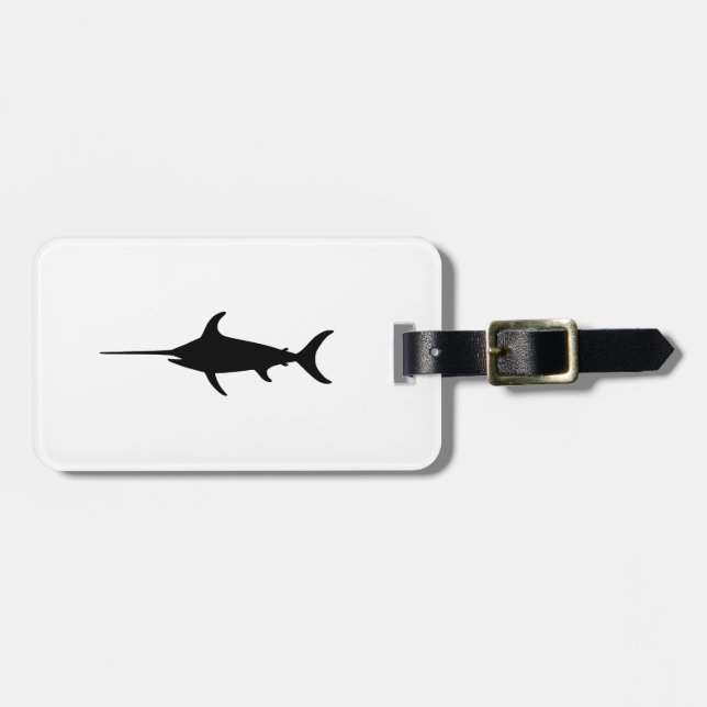 Black Swordfish Luggage Tag (Front Horizontal)