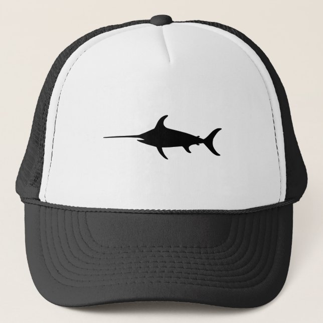 Black Swordfish Trucker Hat (Front)