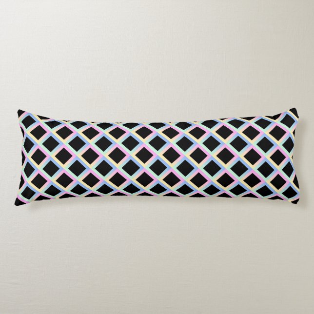 Black Symmetric Diamonds with Gradient Frames Body Cushion (Front)