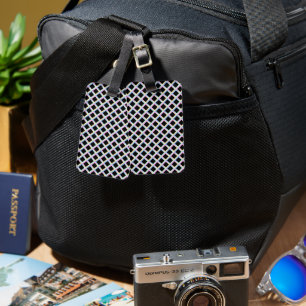Black Symmetric Diamonds with Gradient Frames Luggage Tag