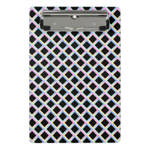 Black Symmetric Diamonds with Gradient Frames Mini Clipboard