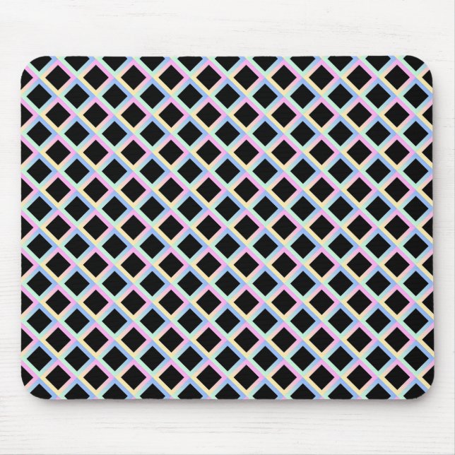 Black Symmetric Diamonds with Gradient Frames Mouse Mat (Front)