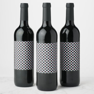 Black Symmetric Diamonds with Gradient Frames Wine Label