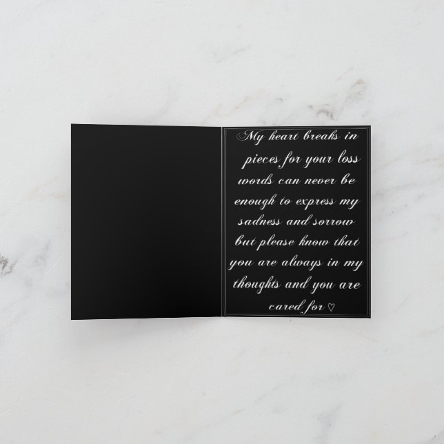 Black Sympathy Card with Flower and Butterflies (Inside)