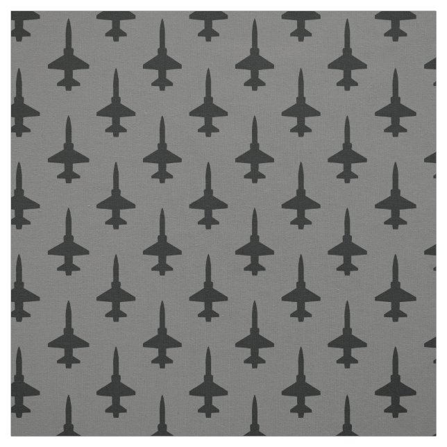 Black T-38 Talon on Grey Fabric (Swatch)