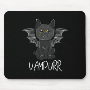 Black T Cat Halloween Vampire Vampurr Costume  Mouse Mat