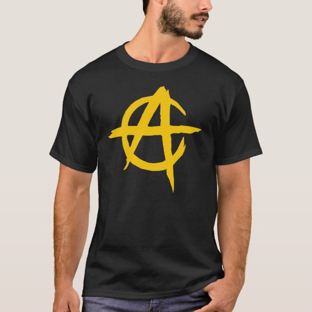 Black T-Shirt - Anarchist Logo - Capitalist (Front)