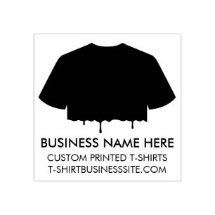 Black T-shirt Clothing Apparel Print Business Rubber Stamp