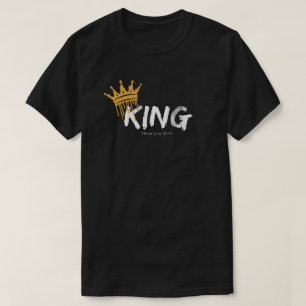 Black T-Shirt Half Sleeves King Logo Design