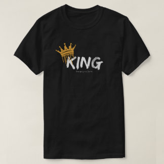 Black T-Shirt Half Sleeves King Logo Design