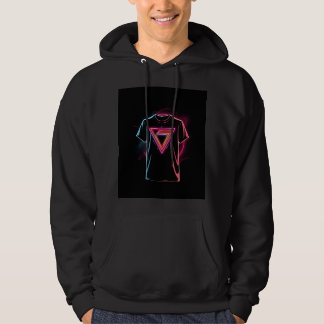 Black T-Shirt Hoodie (Front)