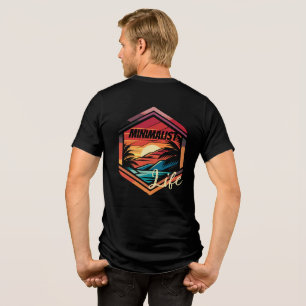Black T-Shirt Nature Sunset Palms  Minimalist Life Tri-Blend Shirt