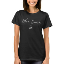 black t-shirt short sleeves libra season graphic