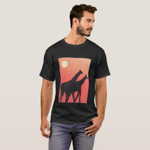 Black T-shirt with Giraffe Design