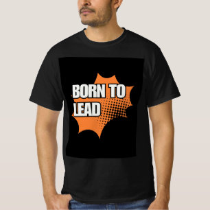 BLACK T-Shirt WITH ORANGE DESIGN