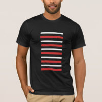 Black t-shirt with White and Red Lines