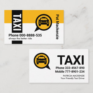 Black Tab On Yellow Taxi Layer Business Card