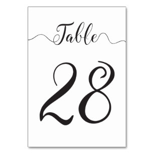 Black Table Numbers
