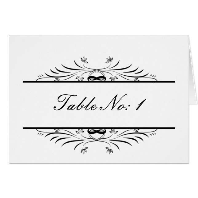 black   table seating card (Front Horizontal)