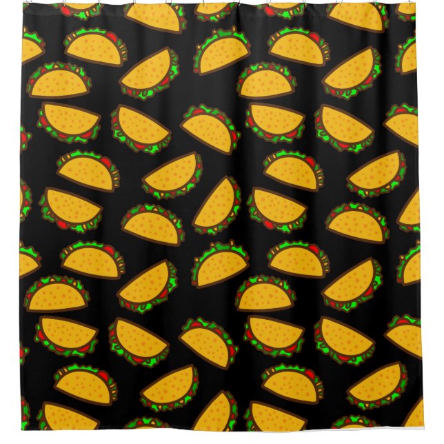 black tacos mexican food cinco de mayo shower curtain (Front)