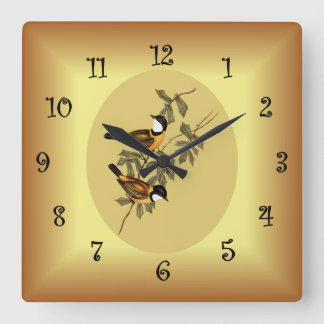 Black-tailed Pachycephala ~ Elizabeth Gould 102 ~ Square Wall Clock