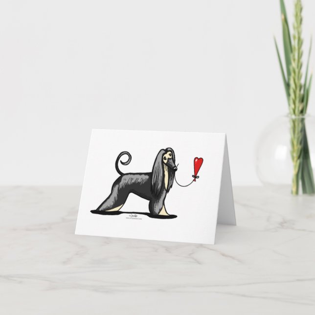 Black & Tan Afghan Hound Card (Front)