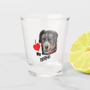 Black Tan Bernese Dog Love  Shot Glass