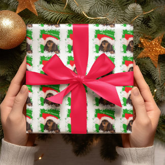 Black Tan Cavalier King Charles Christmas Paper